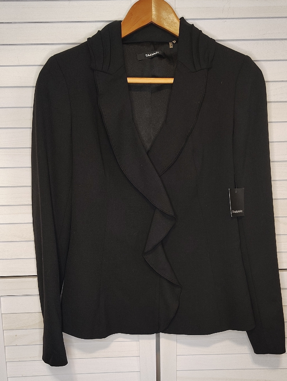 Talbots Black Ruffle-Front Jacket - Picture 4 of 9